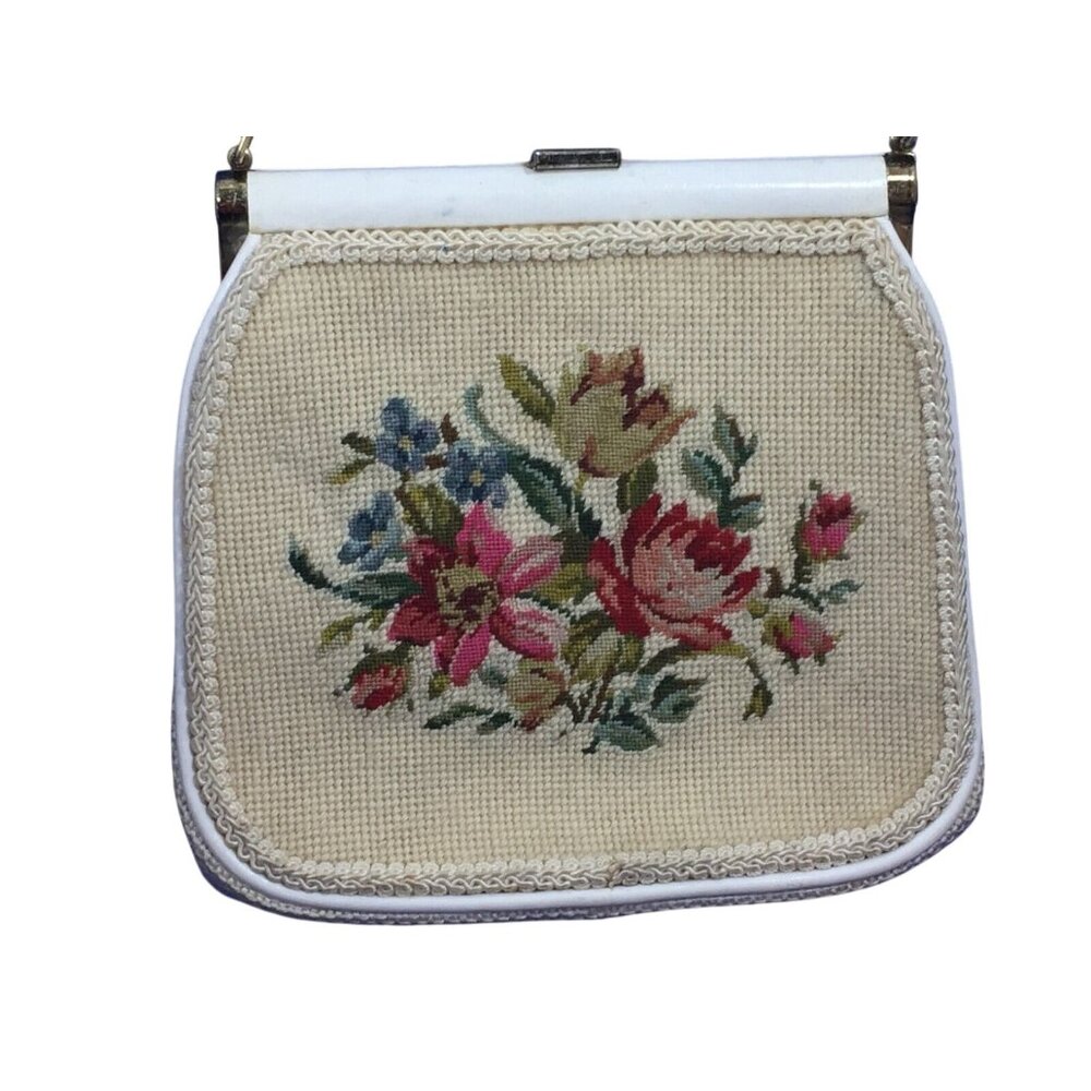 Vintage Mid Century Mod Designer Needlepoint Purse JR Florida 26082